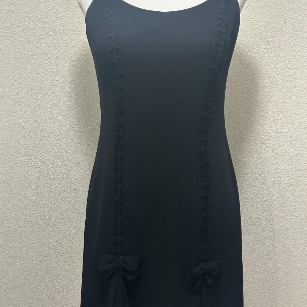 Zum Zum vintage black mini dress with spaghetti straps, lined, size 11-12